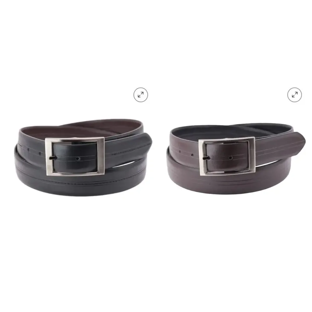 New with Tags Beverly Hills Polo Club Men's Pack of 2 Solid Brown Black‎ Belt 36